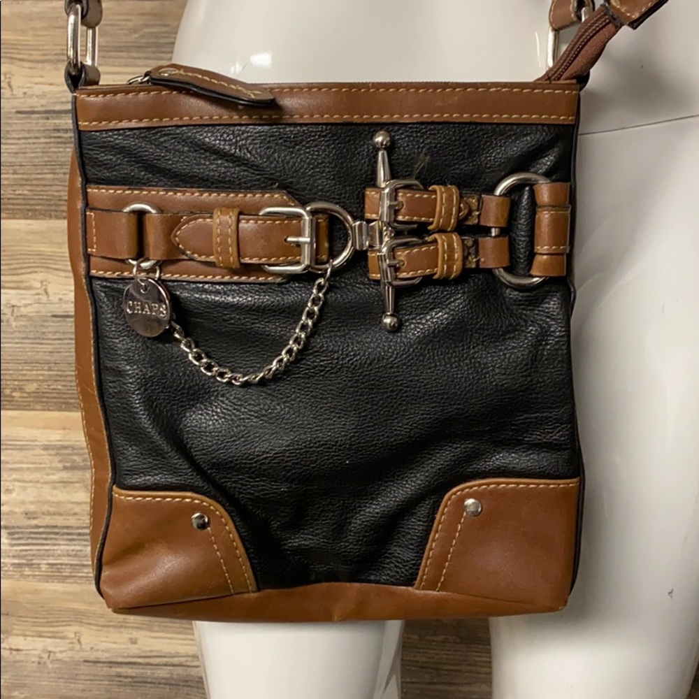 Chaps Two Tone Crossbody Purse P1 - Picture 2 of 5